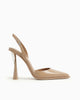 Mía Slingback in Patent Leather - Nude